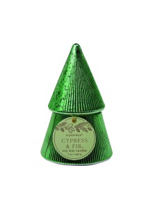 CFST0702EU Cypress and Fir 198g Green Stacked Tree Candle